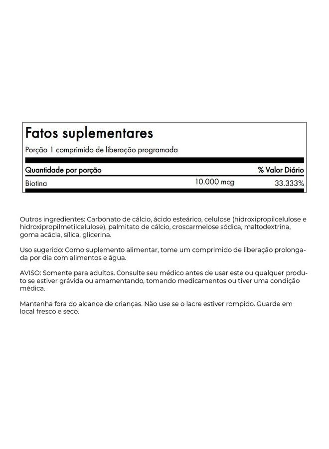 Swanson Timed-Release Biotin 10Vitamin 000 mcg 60 Tabs - Image 2