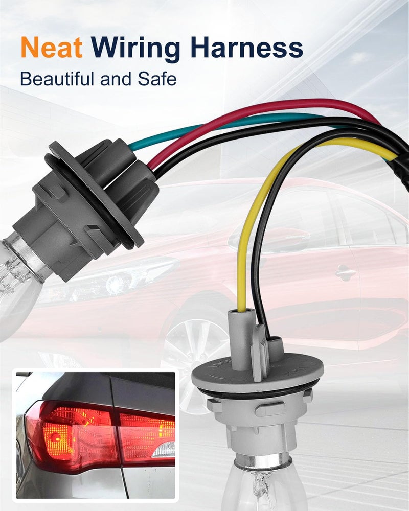 AUGREX Rear Tail Light Socket Wire Harness w/Bulb Fit for Kia Forte 2014 2015 2016, Lamp Bulb Holder & Wiring Replace 92470-A7000 92470A7000 - Image 4