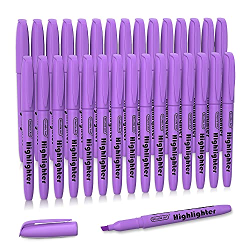 Shuttle Art Highlighters 30 Pack Purple Highlighter Pen Bright Colors Chisel Tip DryQuickly NonToxic Highlighter Markers for Adults Teachers Students Highlighting in Home School Office - Image 1