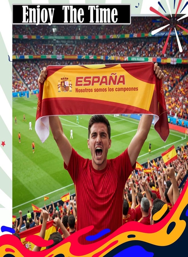 Flutesan National Flags Cooling Towels, 2/4/12 Pack Soccer Team Neck Ice Towels, 40"x12" Reusable Towel with Pouch & Clips, Instant Chill for Soccer Practice & Tournament(4 Pack,Spain) - Image 4