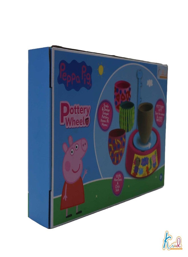 Kriiddaank Hasbro Peppa Pig Theme Pottery Wheel Kit - DIY Clay Art & Craft Set for Kids 8+ with 800g Clay, 6 Acrylic Paints & Sculpting Tools - Educational & Creative Birthday Gift for Girls & Boys - Image 4