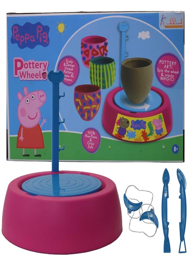 Kriiddaank Hasbro Peppa Pig Theme Pottery Wheel Kit - DIY Clay Art & Craft Set for Kids 8+ with 800g Clay, 6 Acrylic Paints & Sculpting Tools - Educational & Creative Birthday Gift for Girls & Boys - Image 1