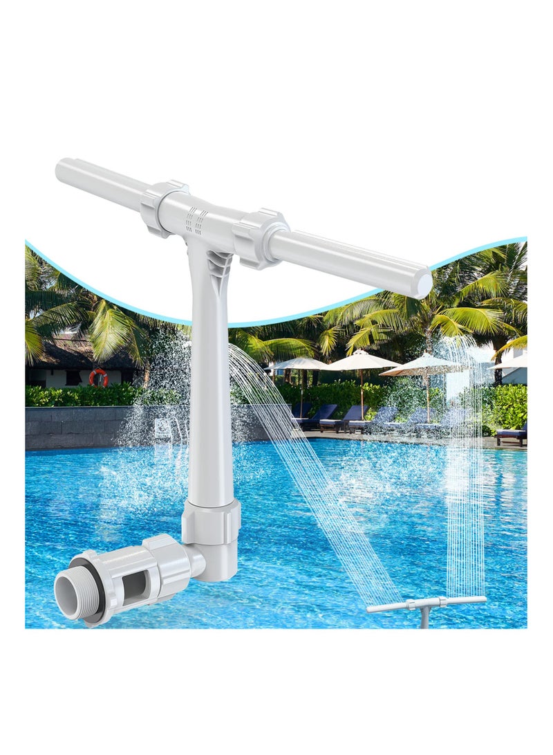SOLARAE Pool Fountain, Dual Spray Water Fountains for Above Ground/ Inground Pools, 2-in-1 Adjustable Waterfall Pool Sprinkler Fountain for Cooling & Relaxation, Swimming Pool SPA Accessories - Image 1