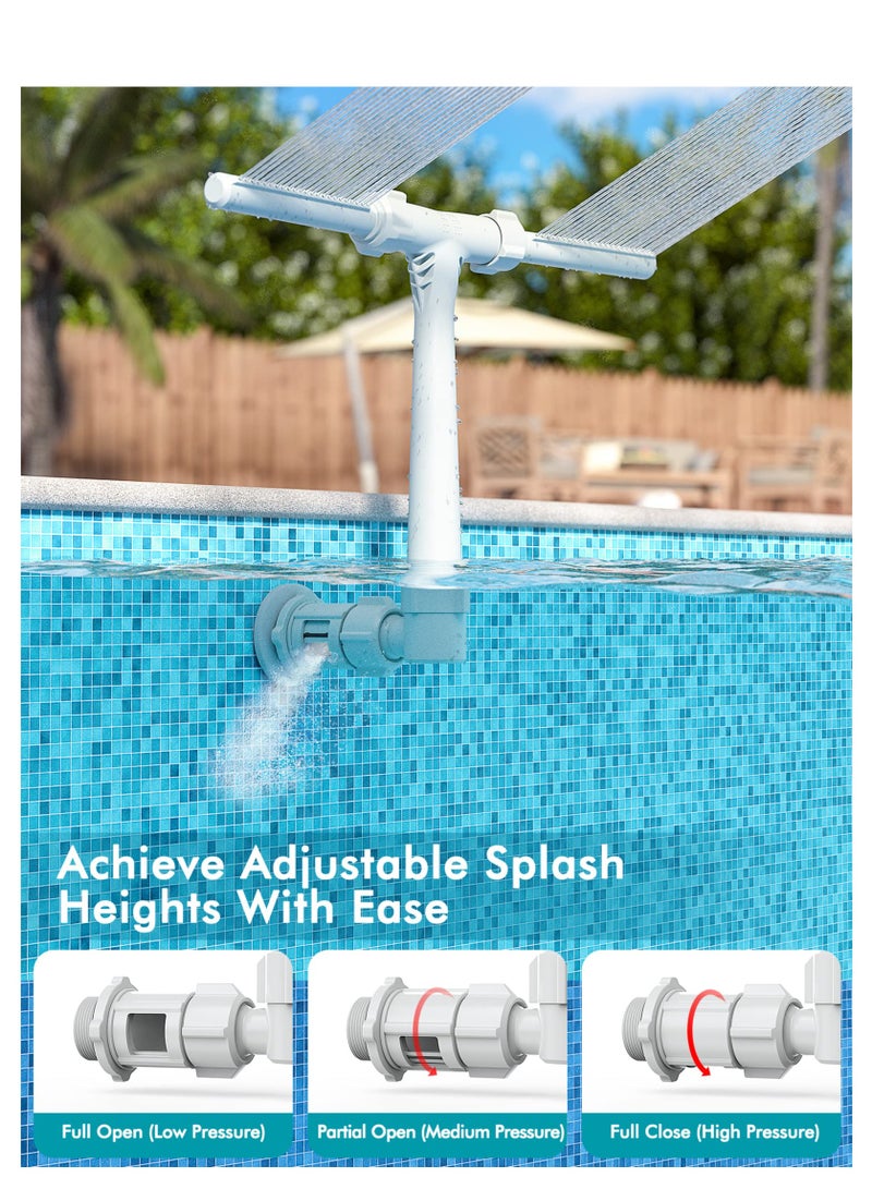 SOLARAE Pool Fountain, Dual Spray Water Fountains for Above Ground/ Inground Pools, 2-in-1 Adjustable Waterfall Pool Sprinkler Fountain for Cooling & Relaxation, Swimming Pool SPA Accessories - Image 4