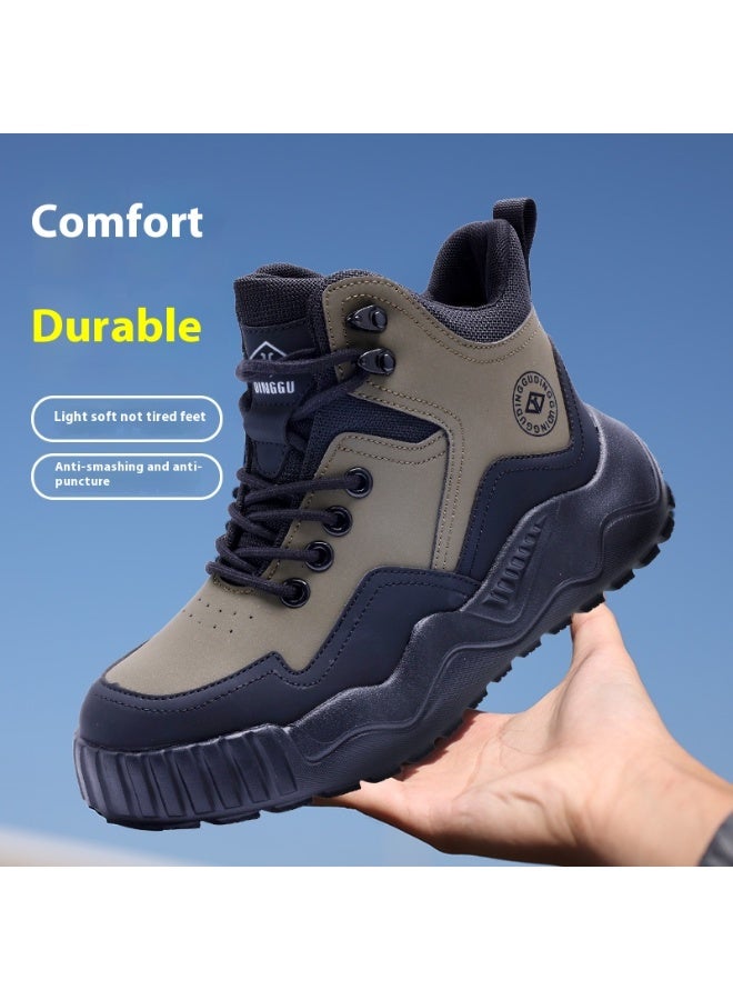 أحذية رجالية ذات أصابع فولاذية وخفيفة الوزن وآمنة ومريحة ومقاومة للثقب وأحذية عمل غير قابلة للتدمير وأحذية رياضية أنيقة. - Image 2