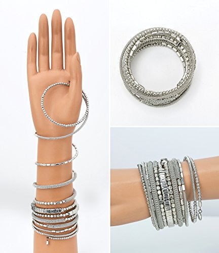 SPUNKYsoul Handmade Bohemian Coil in Silver Bracelet for Women Collection - Image 3