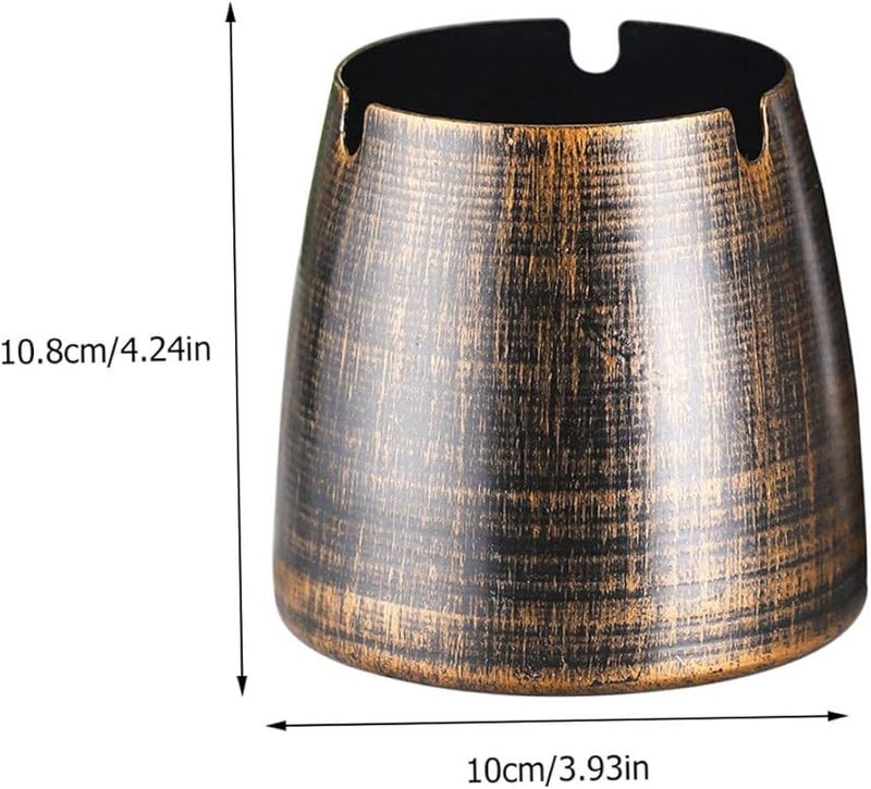 Vintage Metal Ashtray With Cigarette Grooves Retro Ash Container For Home Bar Decoration - Image 3