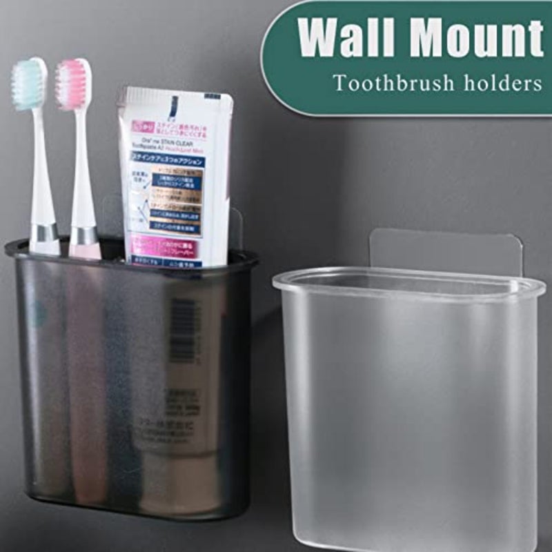 2 Packs Toothbrush Holders Wall Mounted, Self Adhesive Tooth Brush Holder for Bathroom Electric Toothbrush Toothpaste Razor Holder Bathroom Accessories - Image 4
