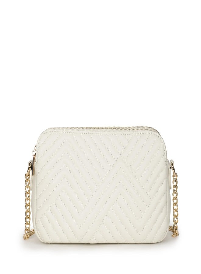 Fastrack StitchPlay Sling | Quilted Faux-Leather Women’s Handbag | Crossbody with 3 Compartments & Metal Strap | Sling for Everyday Carry - Image 1