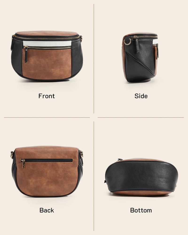 Missnine Crossbody Bags for Women, Vegan Leather Fashion Crossbody Purses Small Shoulder Handbags Wallet with Wide Strap, Black - Image 4