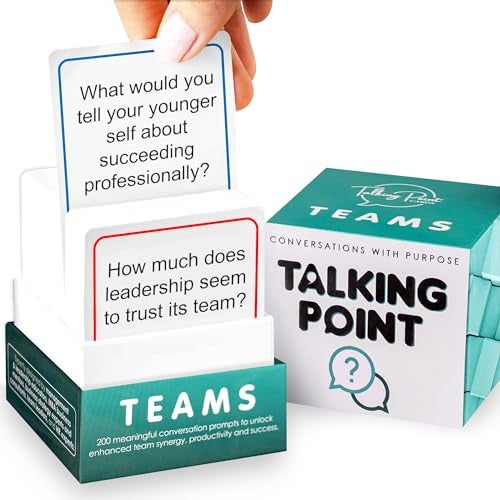 TALKING POINT CARDS 200 Conversation Cards for Teams - Meaningful Questions That Help Team Members Understand Each Other - Team Building Conversation Starter Card Game for Work - Office Icebreaker Conversation Card - Image 1