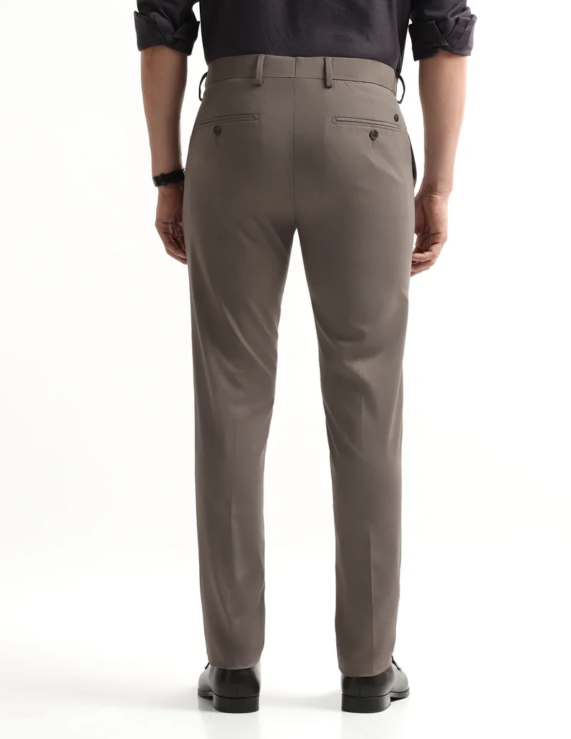 Arrow Brown Velocity Super Slim Fit Trousers for Men | Best Price UAE