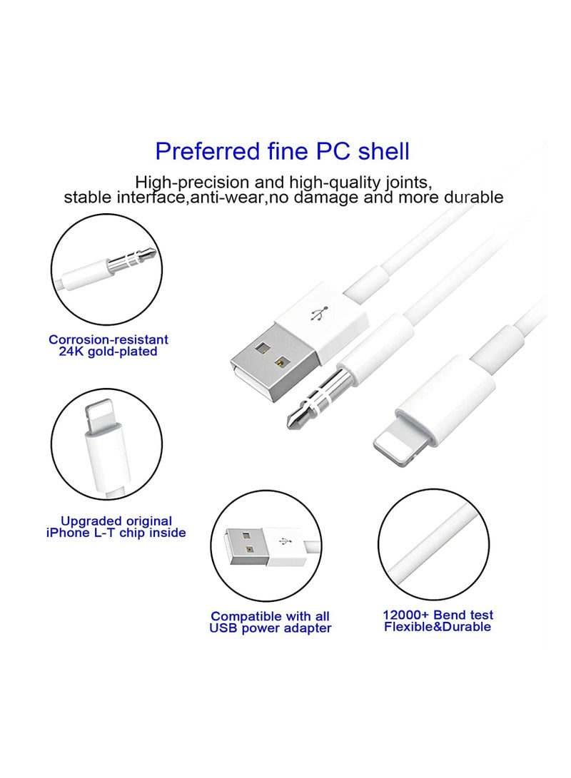 2-in-1 Lightning to 3.5mm Audio and Charging Cable for iPhone 14/13/12/11, Perfect for Car Stereo, Headphones and Speakers - Image 5