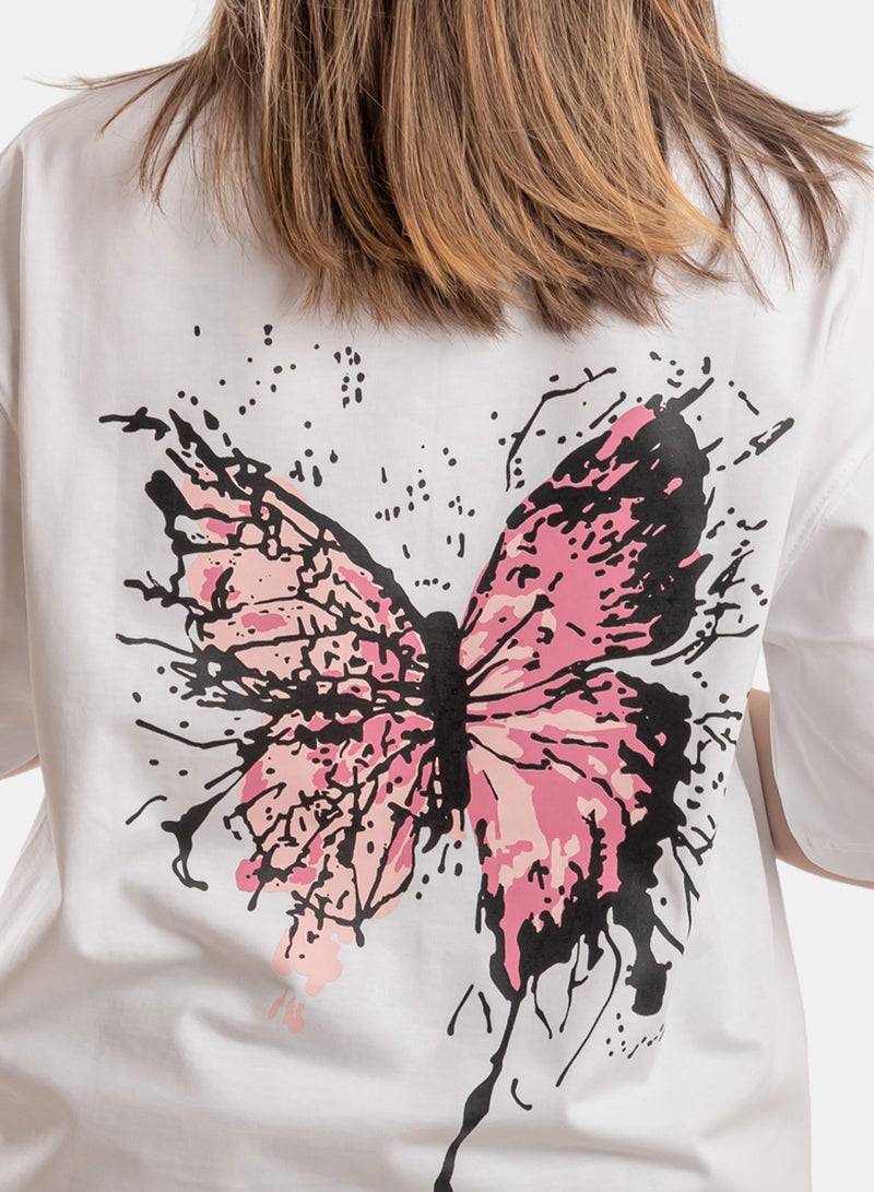 OWL T-shirt 'butterfly' Off White - Image 2