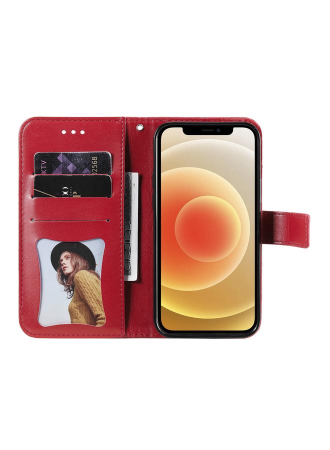 S-TOP Case For iPhone 12 mini 7-petal Flowers Embossing Pattern Horizontal Flip PU Leather Case with Holder & Card Slots & Wallet & Photo Frame - Image 4