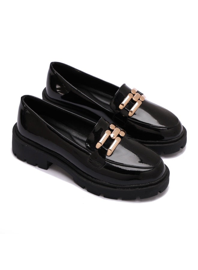 حذاء لوفر نسائي بكعب عريض بتصميم عصري - مزود بنعل مريح مقاوم للانزلاق - Image 1