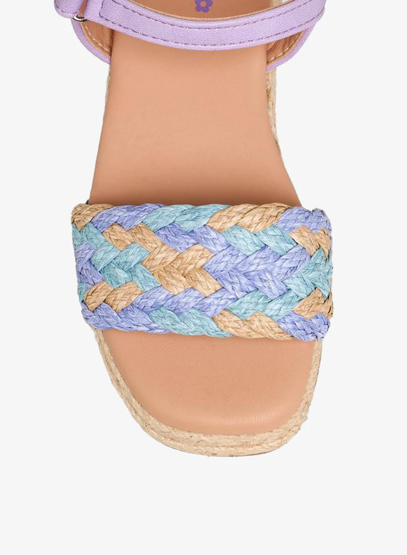 Little Missy PURPLE Girls Hook and Loop Strap Sandals for Women | Best Price UAE