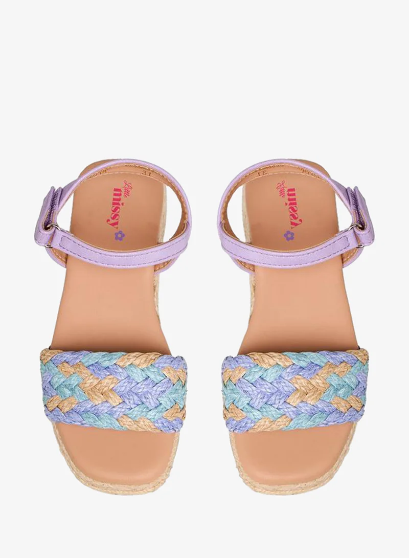 ليتل ميسي Girls Hook and Loop Strap Sandals