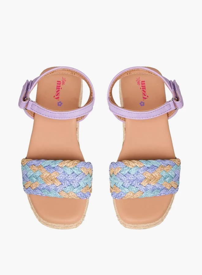 ليتل ميسي Girls Hook and Loop Strap Sandals