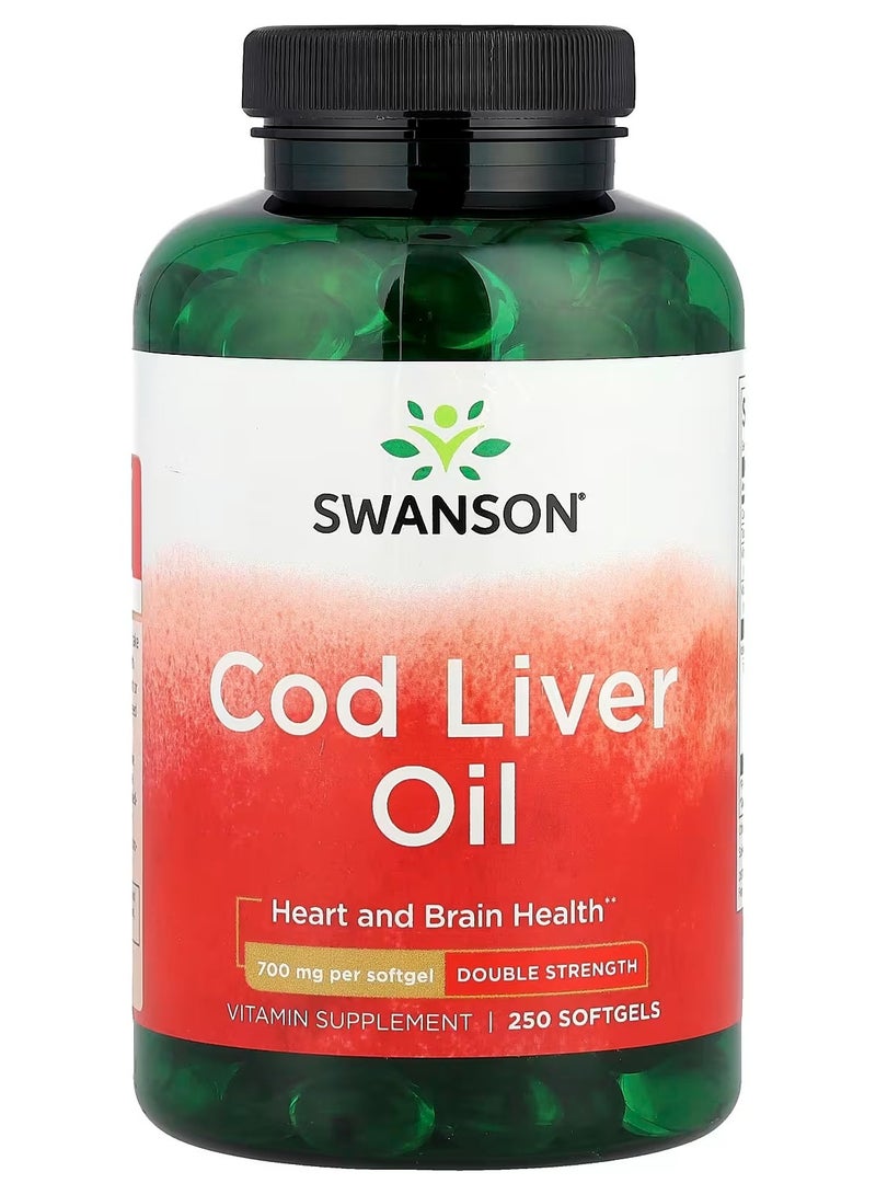 Swanson, Cod Liver Oil, Double Strength, 250 Softgels