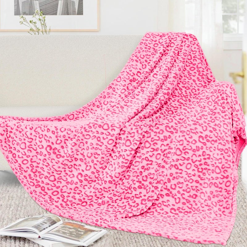 Warm Blanket Pink Soft Fleece Blankets Twin Size Throw Blankets for Bed Couch