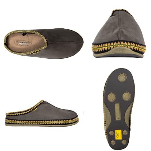 Deer Stags Men's Wherever Microsuede Slipper, Grey, 15 - Image 2