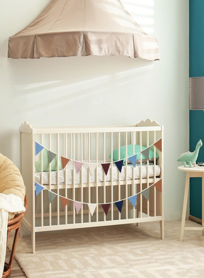 Oudain 15.5 ft Pennant Banner Flags, 2 Pcs Nursery Garland Triangle Bunting Flag Baby Banner for Nursery Decor Baby Birthday Boho Wedding Shower Party Event, Each 7.75 ft(Neutral Color) - Image 4