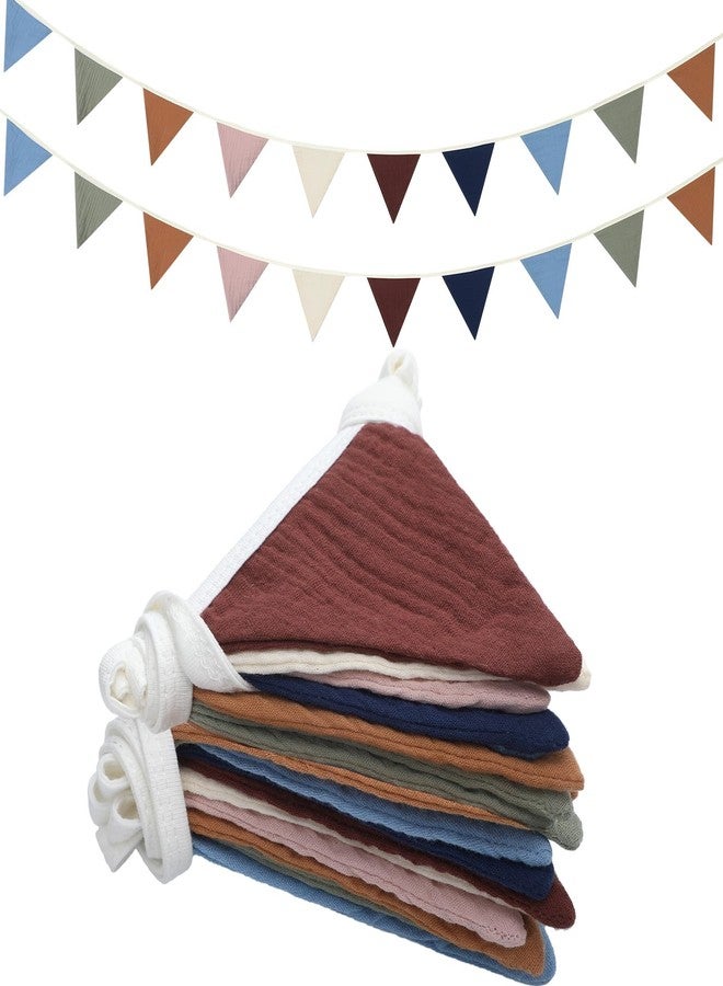 Oudain 15.5 ft Pennant Banner Flags, 2 Pcs Nursery Garland Triangle Bunting Flag Baby Banner for Nursery Decor Baby Birthday Boho Wedding Shower Party Event, Each 7.75 ft(Neutral Color) - Image 1