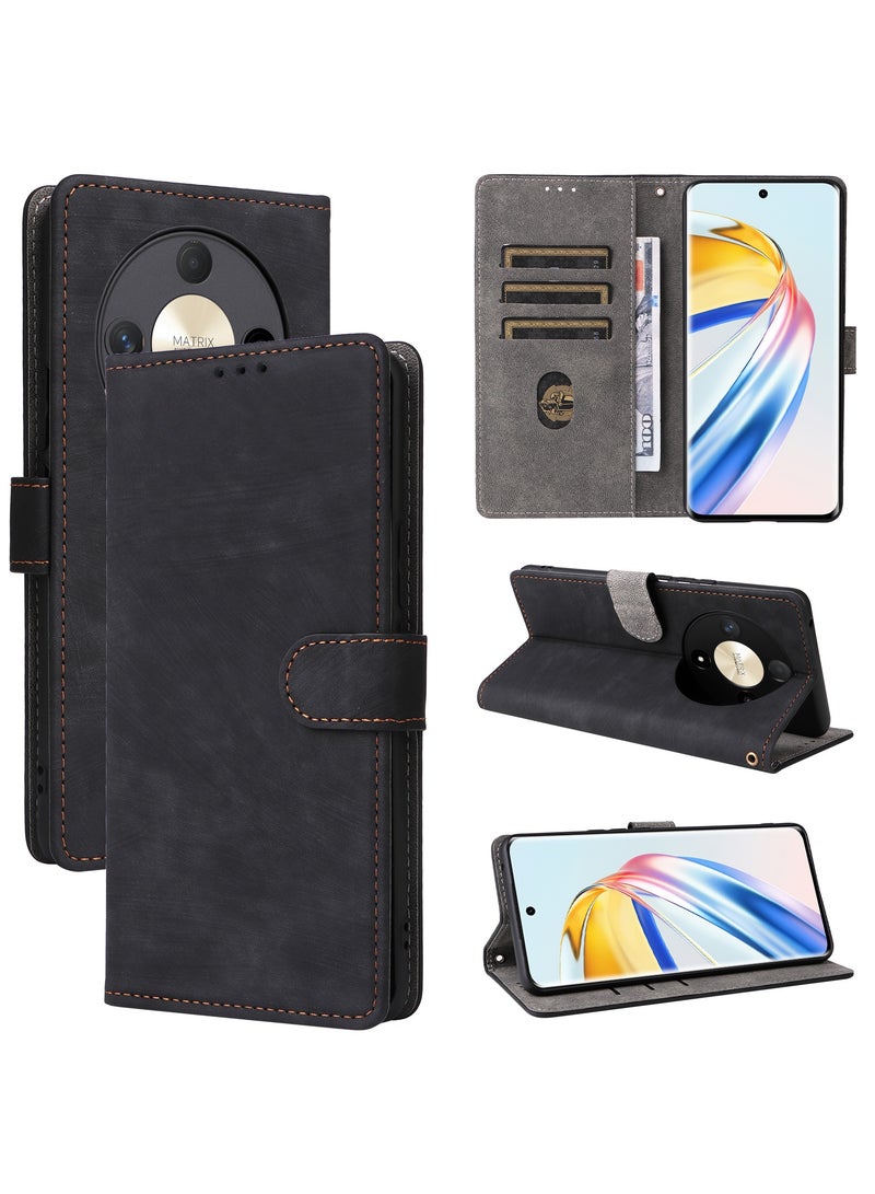 Wallet Case Suitable for Honor X9b 5G Nti-Theft Brush RFID Leather Magnetic Adsorption Flip Protective Cover - Image 1