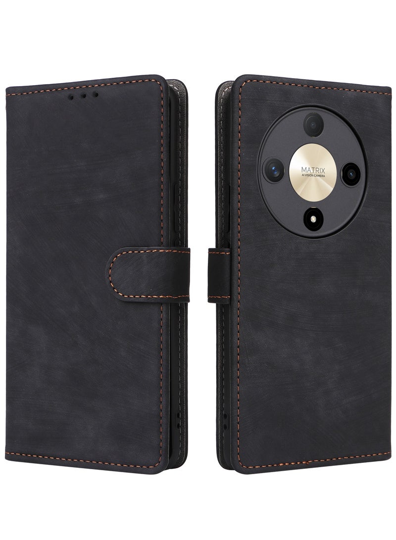 Wallet Case Suitable for Honor X9b 5G Nti-Theft Brush RFID Leather Magnetic Adsorption Flip Protective Cover - Image 2