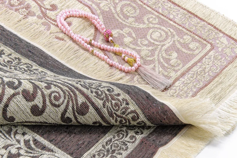 ايهفان اونلاين New Chenille Luxury Prayer Rug with Mihrab Dried Rose