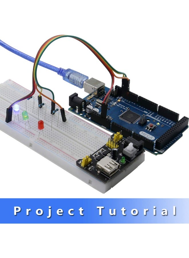 Arduino Complete Ultimate STEM Electronic Projects Starter Kit for Arduino with Mega2560, LCD1602, Servo, Stepper Motor, Sensors, Breadboard, Jumper Wire, Resistor, Capacitor, Transistor and Tutorial - Image 4