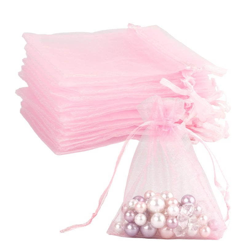 Boeiac Organza Bags  Pink Organza Bags  50Pcs  Sheer Organza Bags 3 X 4 Inch  Jewelry Gift Bags  Party Favor Bags With Drawstring  Mesh Gift Pouches Mini Candy Bags For Wedding Christmas Party - Image 1