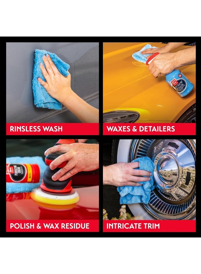 3 اكس ار منشفة تنظيف من الألياف الدقيقة 3XR مقاس 40×60 سم (550 جم/م2) - منشفة فائقة النعومة وعالية الامتصاص للاستخدام في السيارة والمطبخ والمنزل، سريعة الجفاف، خالية من الوبر والخدوش، منشفة تنظيف متعددة الأغراض - زرقاء - Image 4