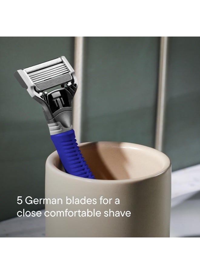 Harry's Shaving Kit for Men - Razor Handle and 3 Razor Blade Refill Cartridges - Ocean Blue - Image 4