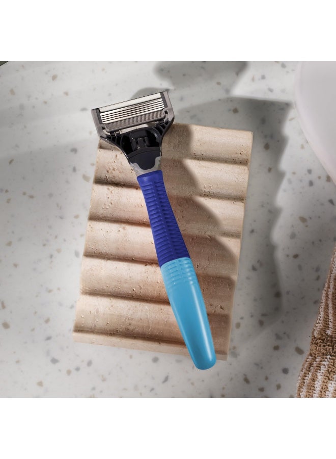 Harry's Shaving Kit for Men - Razor Handle and 3 Razor Blade Refill Cartridges - Ocean Blue - Image 3