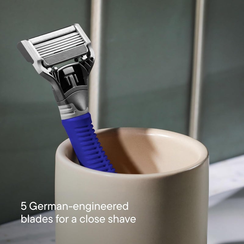 Harry's Shaving Kit for Men - Razor Handle and 3 Razor Blade Refill Cartridges - Ocean Blue - Image 4