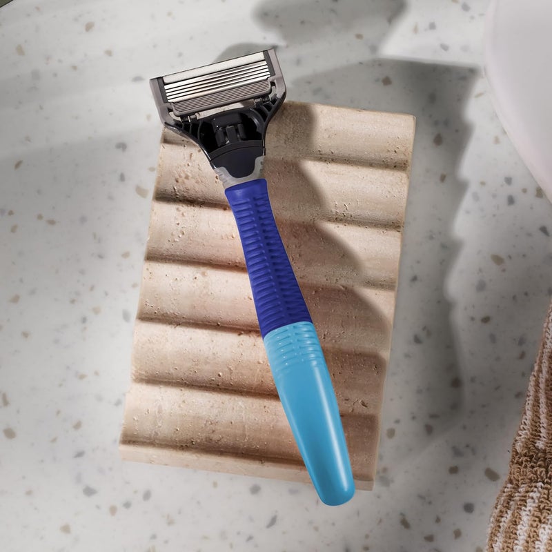 Harry's Shaving Kit for Men - Razor Handle and 3 Razor Blade Refill Cartridges - Ocean Blue - Image 3
