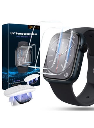 [2 Pack Tempered Glass Screen Protector for Apple Watch Series 9/ Series 8/7 41mm, [Auto-Dispersion Tech] Full Coverage Waterproof Bubble Free HD Clear Film for iWatch Series 9 Series 8/7 41mm - pzsku/Z68B6FCA35E0B2E615A2CZ/45/1743424012/4b3f3634-f79e-43d7-b44b-63262878c2f4