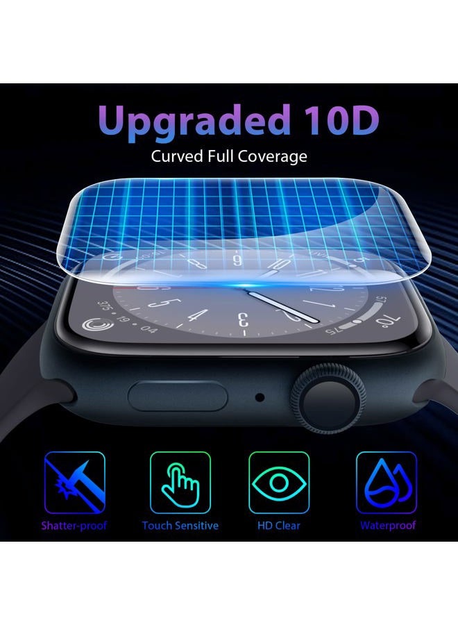 [2 Pack Tempered Glass Screen Protector for Apple Watch Series 9/ Series 8/7 41mm, [Auto-Dispersion Tech] Full Coverage Waterproof Bubble Free HD Clear Film for iWatch Series 9 Series 8/7 41mm