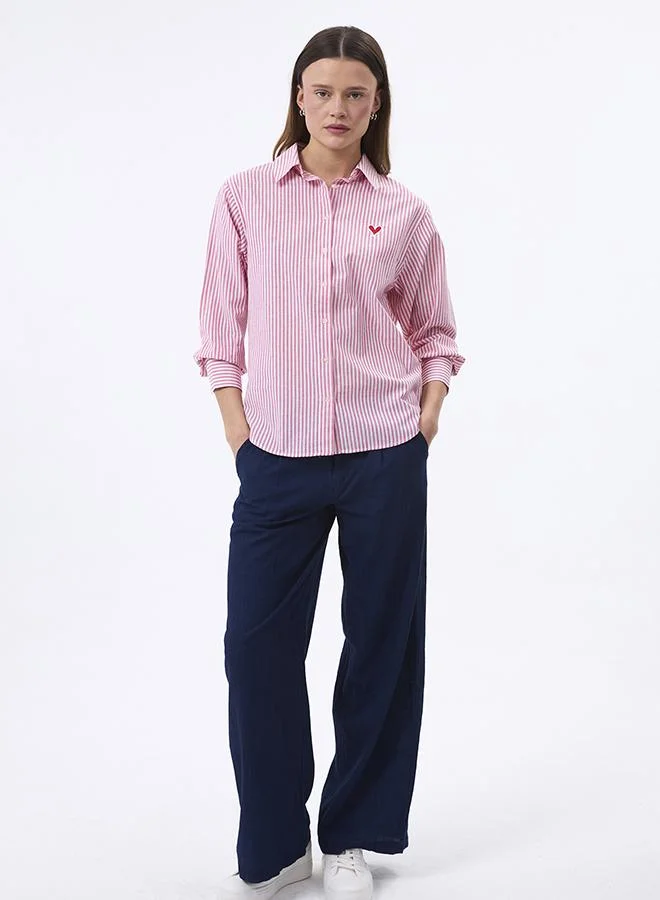 FELIX HARDY Oversize Linen Blended Shirt for Women
