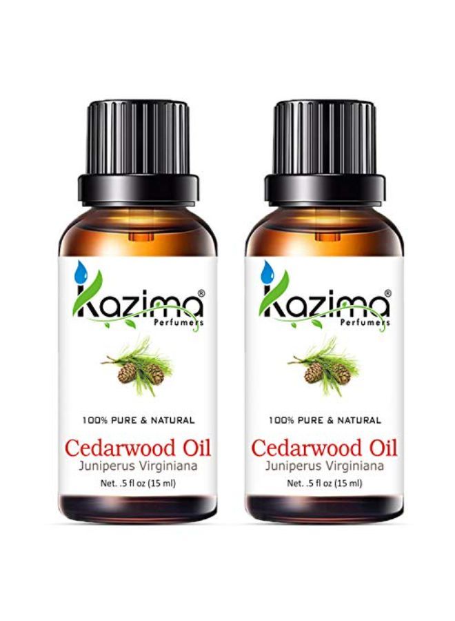 KAZIMA Cedarwood Essential Oil (Pack Of 2) With Dropper 15Ml Pure Natural - Ideal For Hair Growth, Hair Growth & Skin, Acne And Dry Scalp  - Image 2