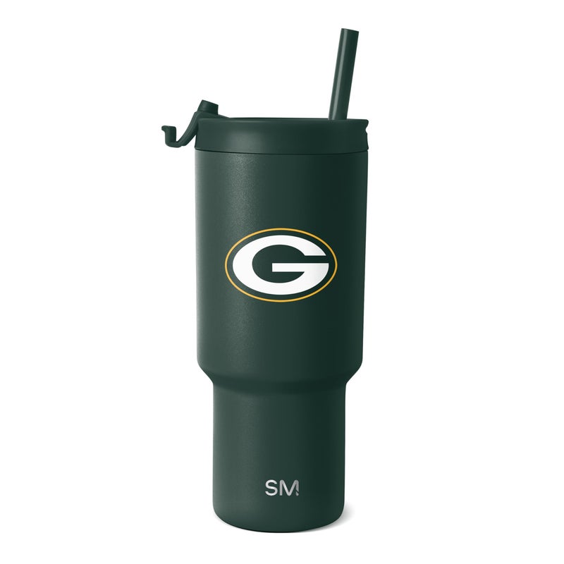 Simple Modern Officially Licensed NFL Green Bay Packers 30 oz Tumbler with Flip Lid and Straws Insulated Cup Stainless Steel Gifts for Men Women Trek Collection Green Bay Packers - Image 2