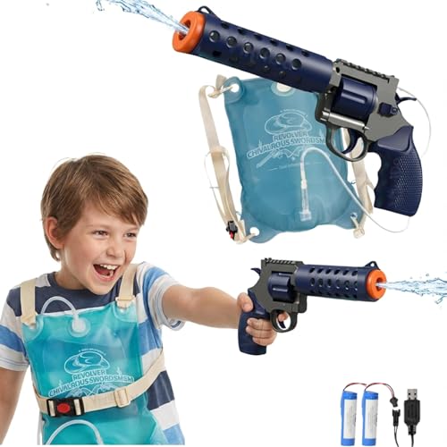 VikriDA Electric Water Gun with Free Extra Rechargeable Battery | 1800CC Large Tank Water Blaster | 20–30 ft Long Range | Pool & Beach Summer Toy – Blue - Image 1