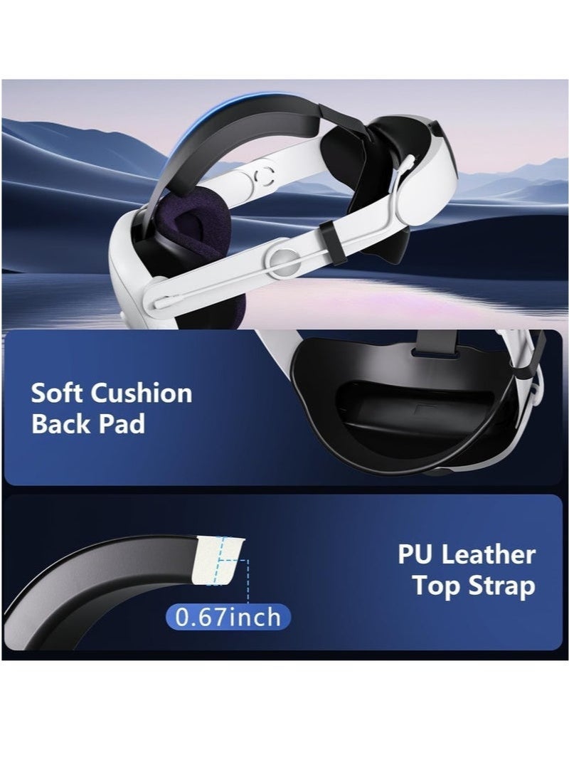 Head Strap with Battery Compatible with Meta/Quest 3/Quest 3S, 10000mAh Fast Charging Battery Pack Extend 8H Playtime, RGB Light Adjustable Elite Strap Enhanced Support  Balance in VRth RGB Light, E - Image 5