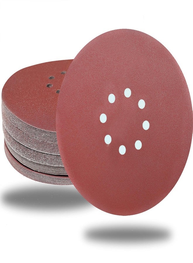 Tonmp 50 PCS 9 Inch 8 Hole 150 Grit Drywall Sanding Discs, 9" High-Performance Sandpaper Discs with Hook & Loop Backing, Fast Cutting Aluminum Oxide Abrasive for Drywall Power Sander, Wood - Image 1