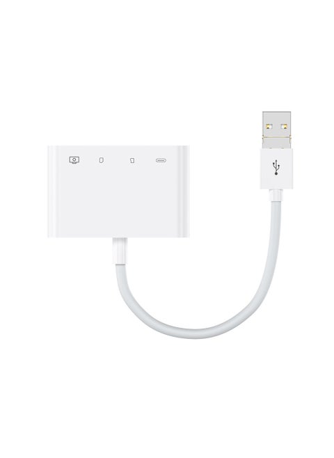 Multi-Function Card Reader USB+Lightn Flip Cover 4-in-1 【 Read TF/SD/USB/Charging 】