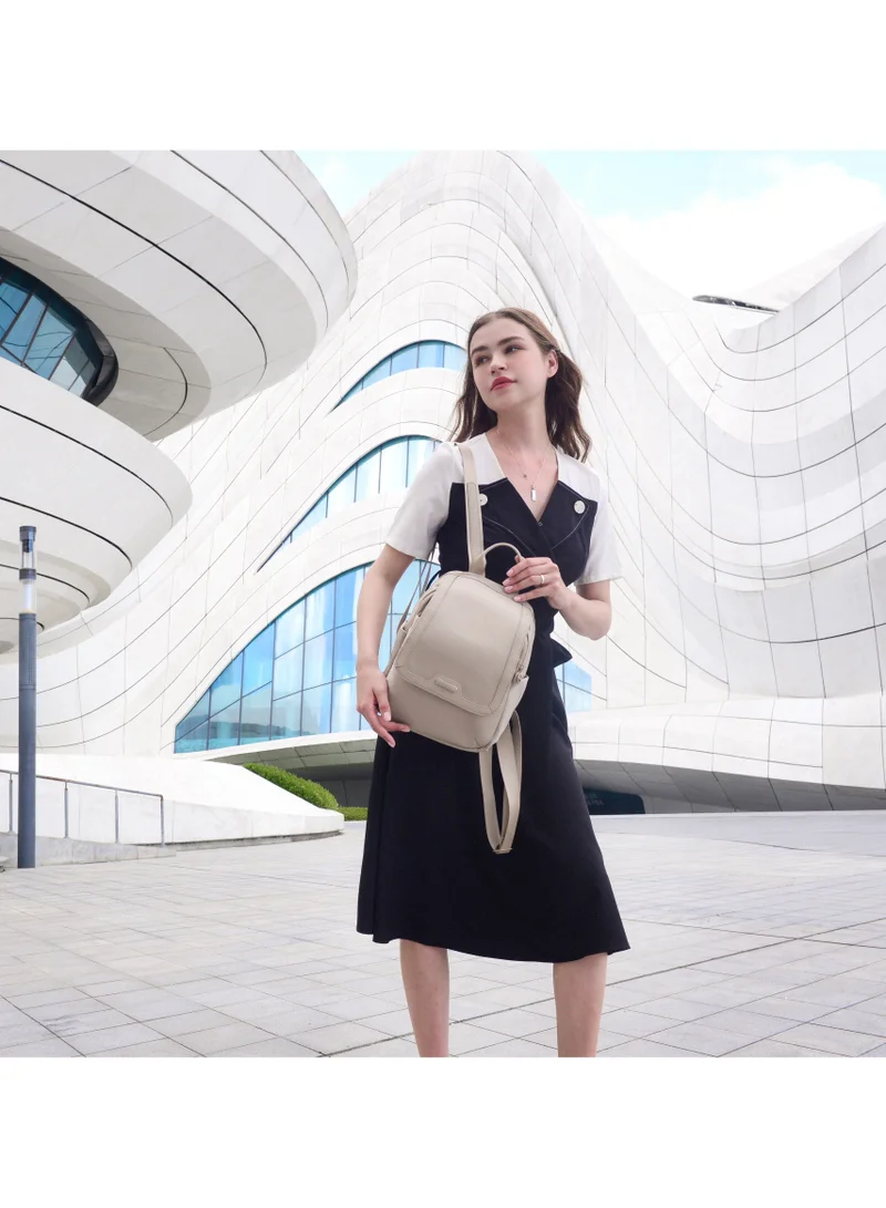 Chantria Khaki Premium Casual Backpack Water Resistant Multifunctional Anti-Theft Women Daypack with independent Laptop Compartment, CB00621-Khaki  | Best Price UAE