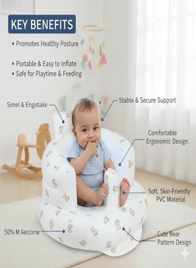 Coofandy Inflatable Baby Seat for Babies 3-36 Months, Baby Floor Seats Learn to Sit Up, Portable Blow Up Support Seat with Built-in Air Pump, Learning to Sit & Feeding Chair for Infants & Toddlers. - Image 5