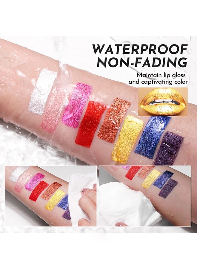 YOUNG VISION Lip Gloss, Long Lasting Waterproof Lip Gloss for Women, Non-Fading Fine Sparkle Metallic Lip Makeup,#02 - Image 5